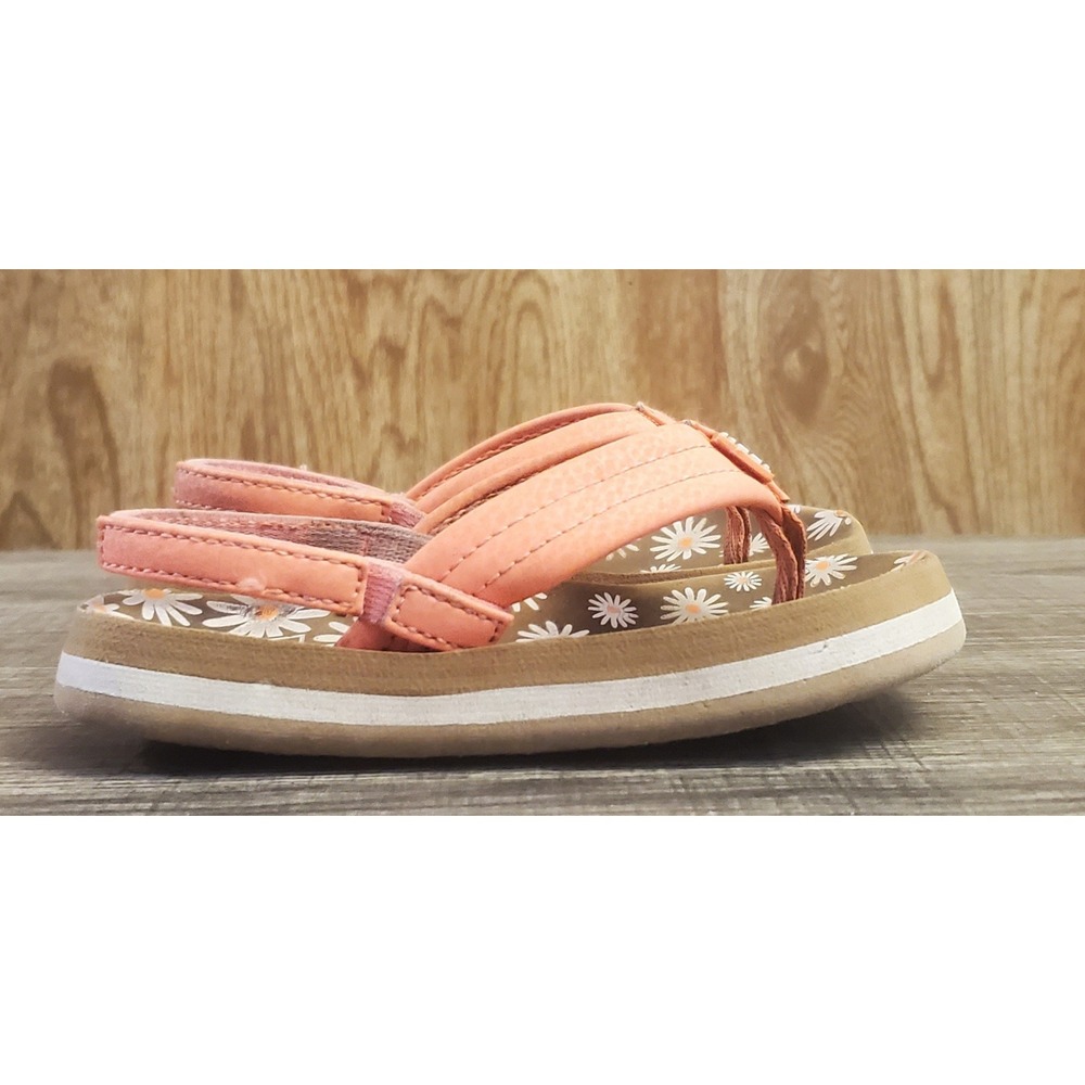 Reef Little‎ Ahi Thong Flip Flops Toddler Size 8 Floral Peach